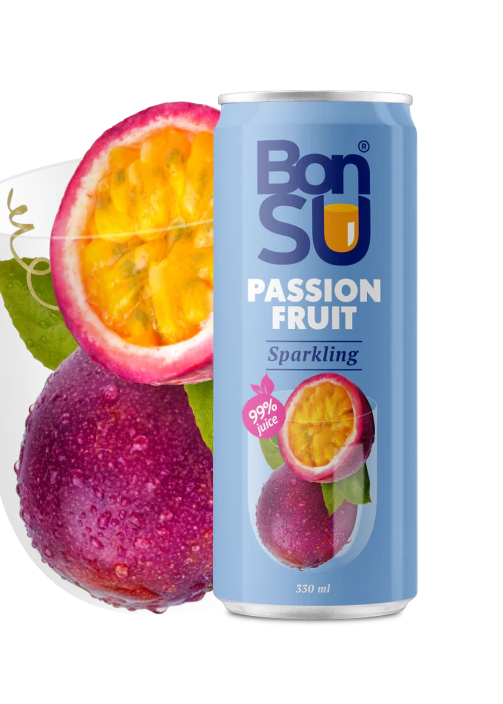 Bonsu — Sprudlende fruktdrikk · 99% ekte frukt